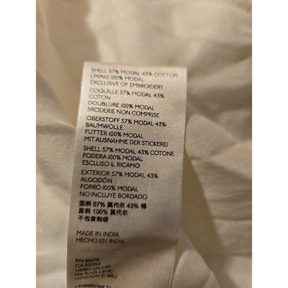 Anthropologie Mahalia Bohemian Floral Embroidered Cream Mini Dress Size Small - Picture 16 of 16